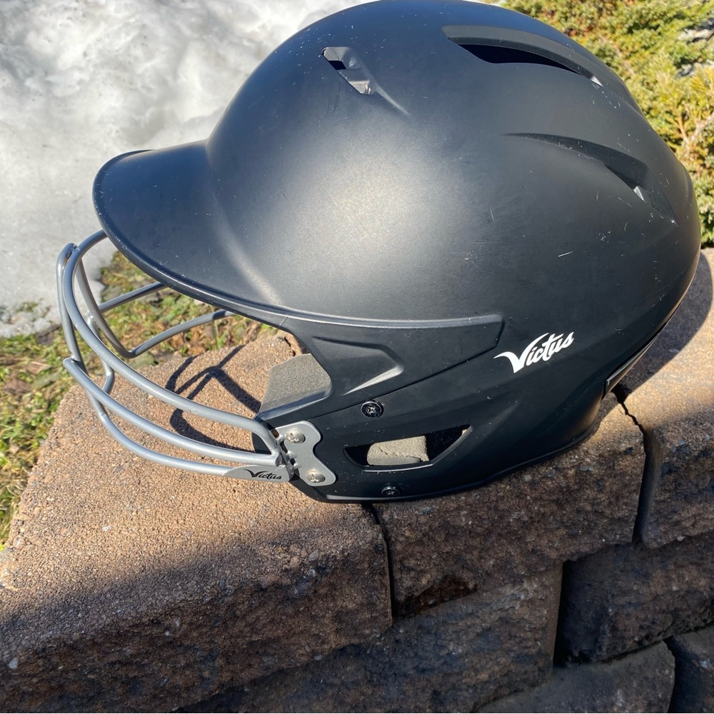 Victus Black Baseball Helmet